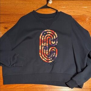 Coach Dark Blue Crewneck Sweater oversized